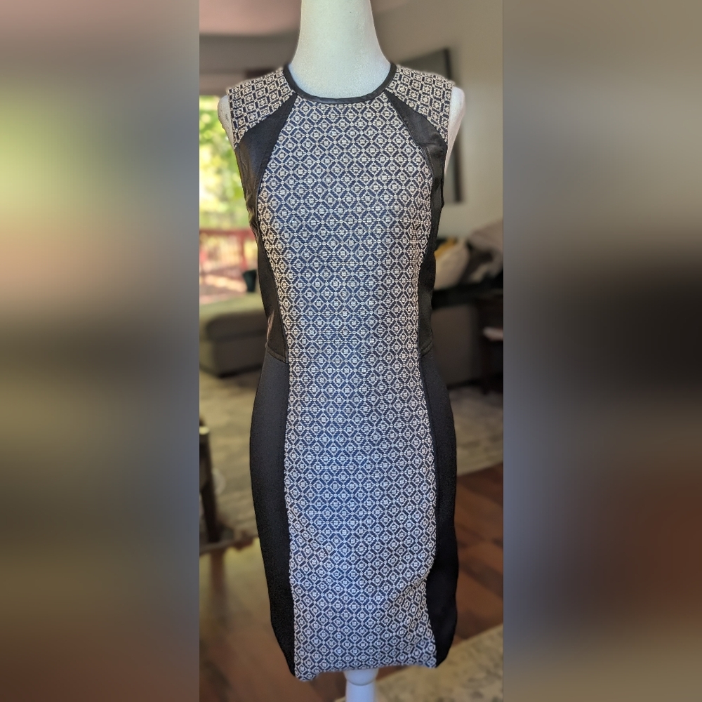 Cut25 by Yigal Azrouel Monochrome Patterned Midi Dress